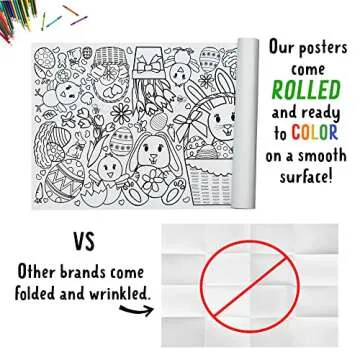 Easter Coloring Tablecloth for Kids 30" x 72" Fun Activities