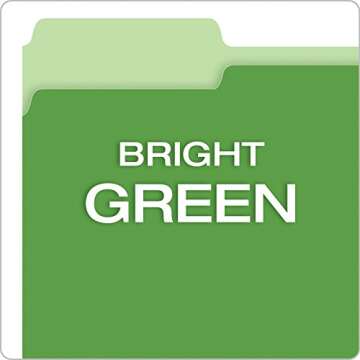 Pendaflex Two-Tone Color File Folders - 100 Bright Green
