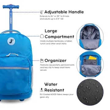 J World Kids Rolling Backpack - Stylish & Durable