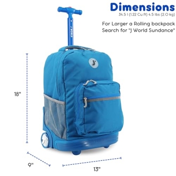 J World Kids Rolling Backpack - Stylish & Durable