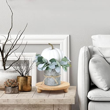 LotFancy Wooden Plant Stool 2Pack 10” Low Stand Indoor Outdoor