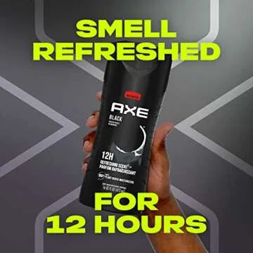 AXE Body Wash Black 4 Count 12h Refreshing Scent Cleanser Frozen Pear & Cedarwood Men's Body Wash with 100% Plant-Based Moisturizers 16 oz