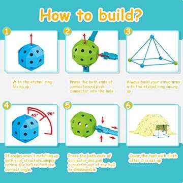 9IUoom Fort Building Kit for Kids - 120 Piece Fun Set