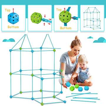 9IUoom Fort Building Kit for Kids - 120 Piece Fun Set