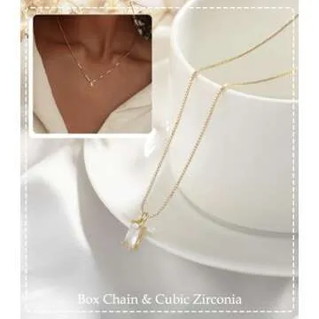 FUNEIA Diamond Necklace for Elegant Women - Birthstone Gift