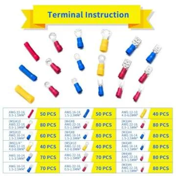 1200PCS Electrical Connector Kit-Sopoby Automotive Insulated CrimpTerminals Connectors for Wiring Mixed Ring Fork Spade Butt Connector Set