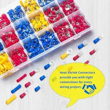 1200PCS Electrical Connector Kit-Sopoby Automotive Insulated CrimpTerminals Connectors for Wiring Mixed Ring Fork Spade Butt Connector Set
