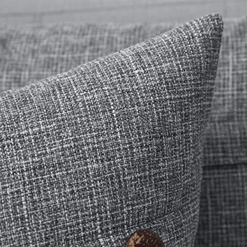 MIULEE 2 Decorative Linen Pillow Covers with Buttons