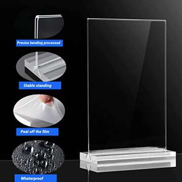 Tcevily 24 Pcs 2.5 x 3.5 Inch Mini Acrylic Sign Holder, Wallet Size Desktop Photo Frames Double Side...