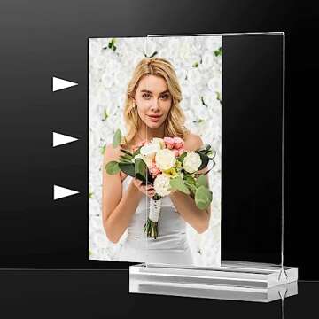 Tcevily 24 Pcs 2.5 x 3.5 Inch Mini Acrylic Sign Holder, Wallet Size Desktop Photo Frames Double Side Picture or Display Plastic Sign Holder Suitable for Office Wedding (2.5 x 3.5 Inches)
