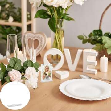 Tcevily 24 Pcs 2.5 x 3.5 Inch Mini Acrylic Sign Holder, Wallet Size Desktop Photo Frames Double Side Picture or Display Plastic Sign Holder Suitable for Office Wedding (2.5 x 3.5 Inches)
