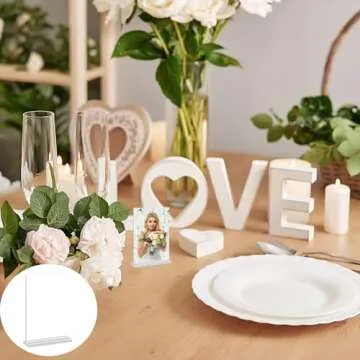Tcevily 24 Pcs 2.5 x 3.5 Inch Mini Acrylic Sign Holder, Wallet Size Desktop Photo Frames Double Side Picture or Display Plastic Sign Holder Suitable for Office Wedding (2.5 x 3.5 Inches)