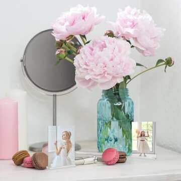 Tcevily 24 Pcs 2.5 x 3.5 Inch Mini Acrylic Sign Holder, Wallet Size Desktop Photo Frames Double Side Picture or Display Plastic Sign Holder Suitable for Office Wedding (2.5 x 3.5 Inches)