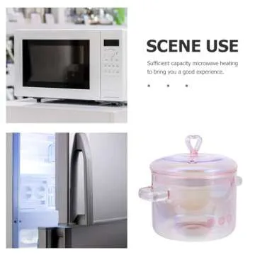 ERINGOGO Glass Cooking Pot with Cover and Handle - 1.5L/50oz Stovetop Cooking Pot with Lid Heat Resistant Glass Saucepan High Borosilicate Glass Cookware Simmer Pot Clear Soup Pot - Pink, 20x15cm