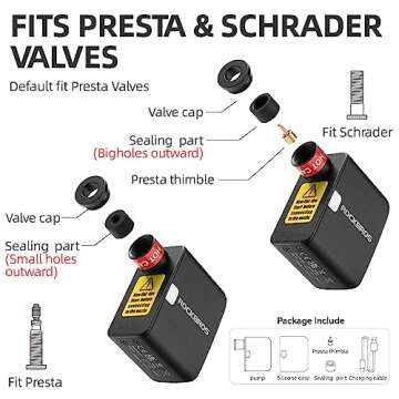 Portable ROCKBROS Mini Bike Pump 100PSI Electric Inflator