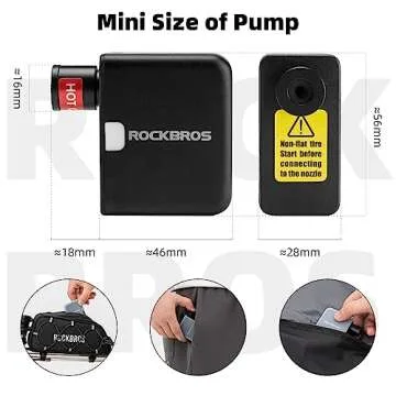 Portable ROCKBROS Mini Bike Pump 100PSI Electric Inflator