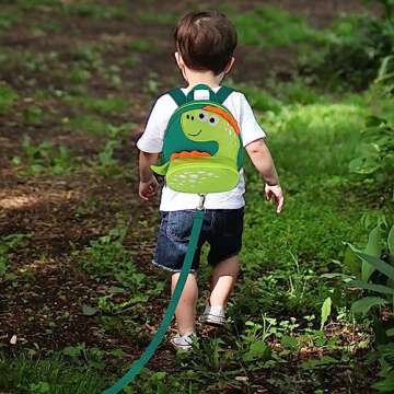 Accmor Toddler Harness Backpack Leash, Cute Dinosaur Backpacks with Anti Lost Wrist Link, Cute Mini Child Backpack Wristband Tether Strap and Protection Leashes for Boys Girls Aged 1-3 Years
