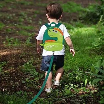 Accmor Toddler Harness Backpack Leash, Cute Dinosaur Backpacks with Anti Lost Wrist Link, Cute Mini Child Backpack Wristband Tether Strap and Protection Leashes for Boys Girls Aged 1-3 Years