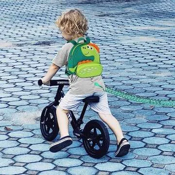 Accmor Toddler Harness Backpack Leash, Cute Dinosaur Backpacks with Anti Lost Wrist Link, Cute Mini Child Backpack Wristband Tether Strap and Protection Leashes for Boys Girls Aged 1-3 Years