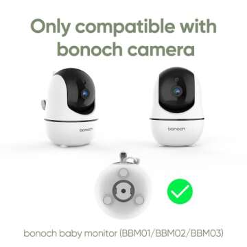 bonoch Baby Monitor Mount Baby Monitor BBM01/ BBM02/ BBM03 Crib Mount Camera Holder Wall Mount Flexible Mount Versatile Twist Mount without Wall Damage, Baby Camera Stand for Crib Nursery