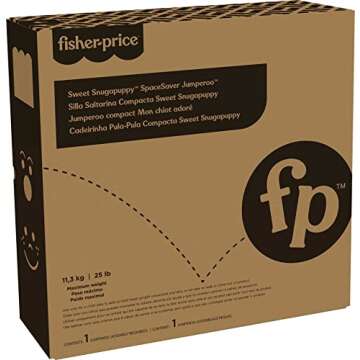 Fisher-Price Baby Bouncer SpaceSaver Jumperoo Activity Center with Lights Sounds and Folding Frame, ...