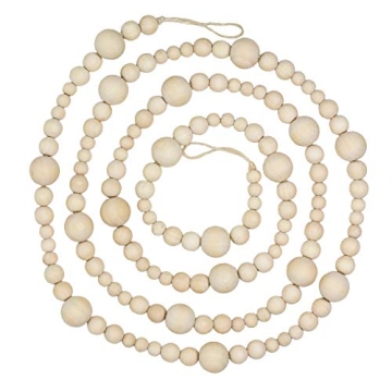 Sage in Thyme 7ft Wooden Beads Garland for Home Decoration