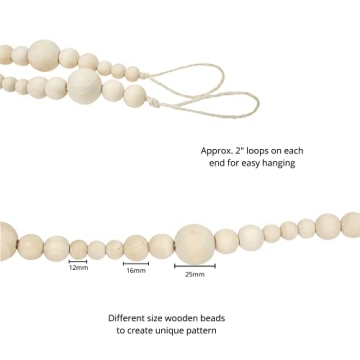 Sage in Thyme 7ft Wooden Beads Garland for Home Decoration