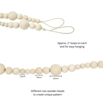 Sage in Thyme 7ft Wooden Beads Garland for Home Decoration