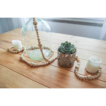 Sage in Thyme 7ft Wooden Beads Garland for Home Decoration