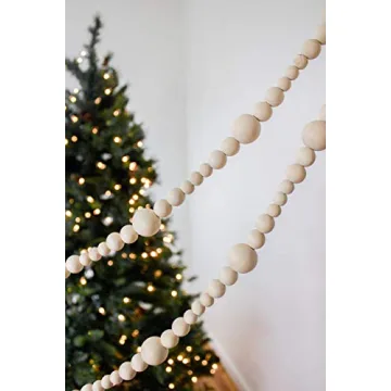 Sage in Thyme 7ft Wooden Beads Garland for Home Decoration