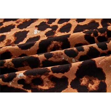 Imysty Leopard Print High Waisted Bohemian Maxi Skirt