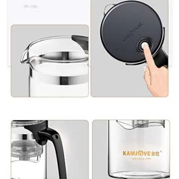 Kamjove Detachable Filter Glass Tea Pot - 500ML