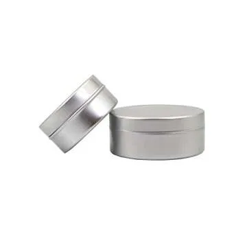 UPSTORE 12PCS Silver Empty Aluminum Cosmetic Sample Packing Tins Cases with Flat Top Lids Round Storage Jar Containers for Lip Balm DIY Salves Candles Eye Shadow Powder and Tea (20G/0.7oz)