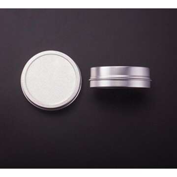 UPSTORE 12PCS Silver Empty Aluminum Cosmetic Sample Packing Tins Cases with Flat Top Lids Round Storage Jar Containers for Lip Balm DIY Salves Candles Eye Shadow Powder and Tea (20G/0.7oz)