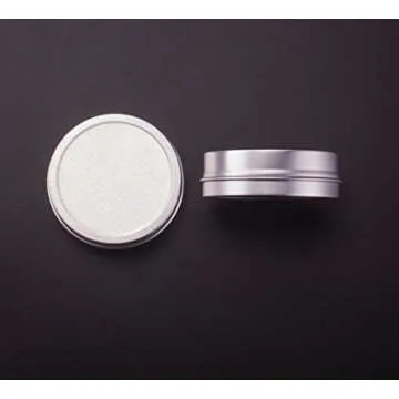 UPSTORE 12PCS Silver Empty Aluminum Cosmetic Sample Packing Tins Cases with Flat Top Lids Round Storage Jar Containers for Lip Balm DIY Salves Candles Eye Shadow Powder and Tea (20G/0.7oz)