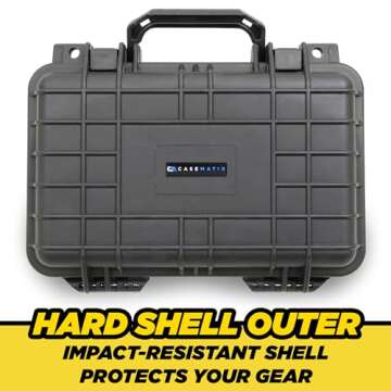 CASEMATIX Hard Gun Case for Pistols - TSA Approved Waterproof & Shockproof Gun Cases for Pistols, Co...