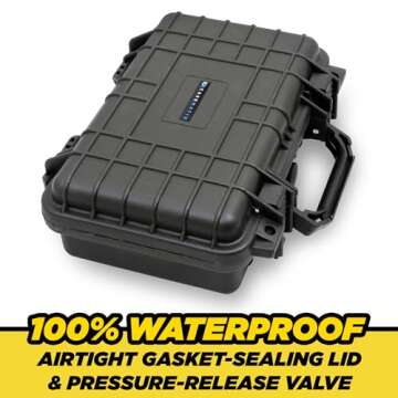 CASEMATIX Hard Gun Case for Pistols - TSA Approved Waterproof & Shockproof Gun Cases for Pistols, Compact 9mm Gun Case for Carrying Handgun with Scope and Accessories