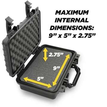 CASEMATIX Hard Gun Case for Pistols - TSA Approved Waterproof & Shockproof Gun Cases for Pistols, Compact 9mm Gun Case for Carrying Handgun with Scope and Accessories