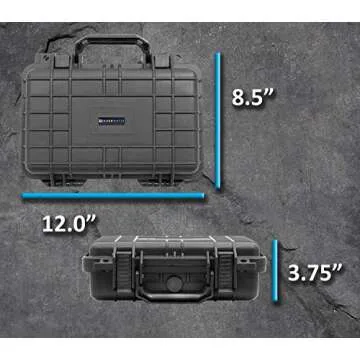 CASEMATIX Hard Gun Case for Pistols - TSA Approved Waterproof & Shockproof Gun Cases for Pistols, Compact 9mm Gun Case for Carrying Handgun with Scope and Accessories