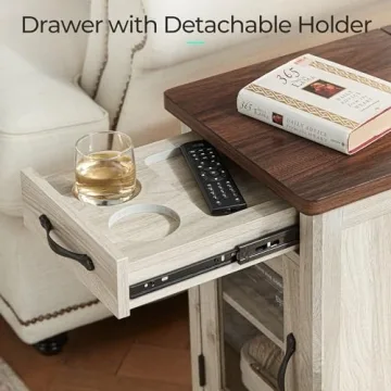 Buy LINSY HOME Farmhouse End Table with Charging Station