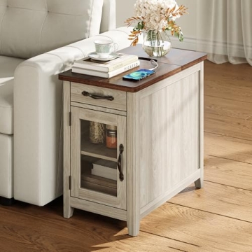 Buy LINSY HOME Farmhouse End Table with Charging Station