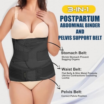 ChongErfei 3-in-1 Postpartum Belly Wrap for Recovery