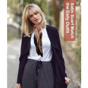 Senker Fashion 35" Head Scarf for Women, Pirate Costume Accessories Silk Red Bandana for Hair Wrapping and Sleeping