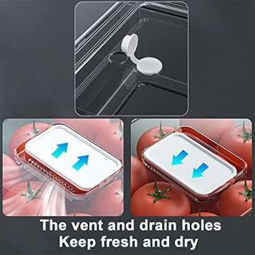 YekouMax Fridge Drawer Organizer - 2 Pcs Pull-Out Cabinet Storage Containers For Fridge, Freezer, Pantry Organizer for Kitchen Storage & Organization Sets, 11.81" Long