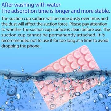 Yojaro Silicone Suction Cup Phone Case Mount Double Sided, Phone Accessories Hands-Free Strong Grip Holder for Selfies and Videos, Silicon Phone Stand for iPhone and Android Pink