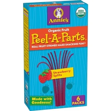Annie's Organic Peel-A-Parts Fruit Flavored Snacks, Strawberry Splits, Gluten Free, 6 Count, 3.3 oz