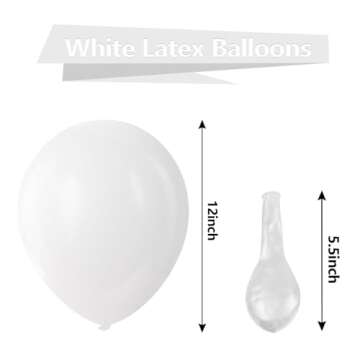 White Balloons Latex Party Balloons, 50 pack 12 Inches Helium balloons for Wedding Birthday Party De...