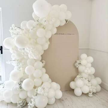 White Balloons Latex Party Balloons, 50 pack 12 Inches Helium balloons for Wedding Birthday Party Decorations