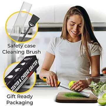 Stainless Steel Cheese and Citrus Zester Grater w/Extra Sharp Blade - Perfect for Lemons, Parmesan, ...