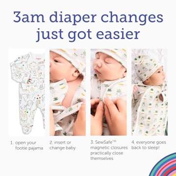 Magnetic Me Baby Footie Pajamas Soft Modal Quick Changes